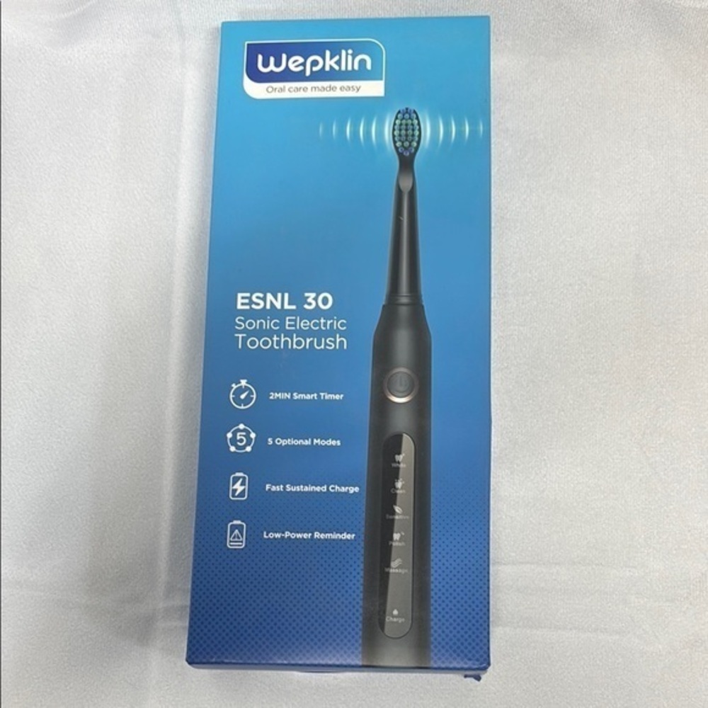 Wepklin ESNL 30 antibacterial W shape electric nylon bristles 5 modes toothbrush